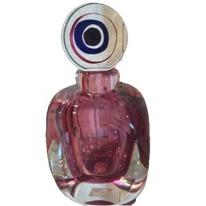 Vtg.  Sommerso Murano Style Art Glass Fifth Ave Crystal "Aura"‎ Perfume Bottle